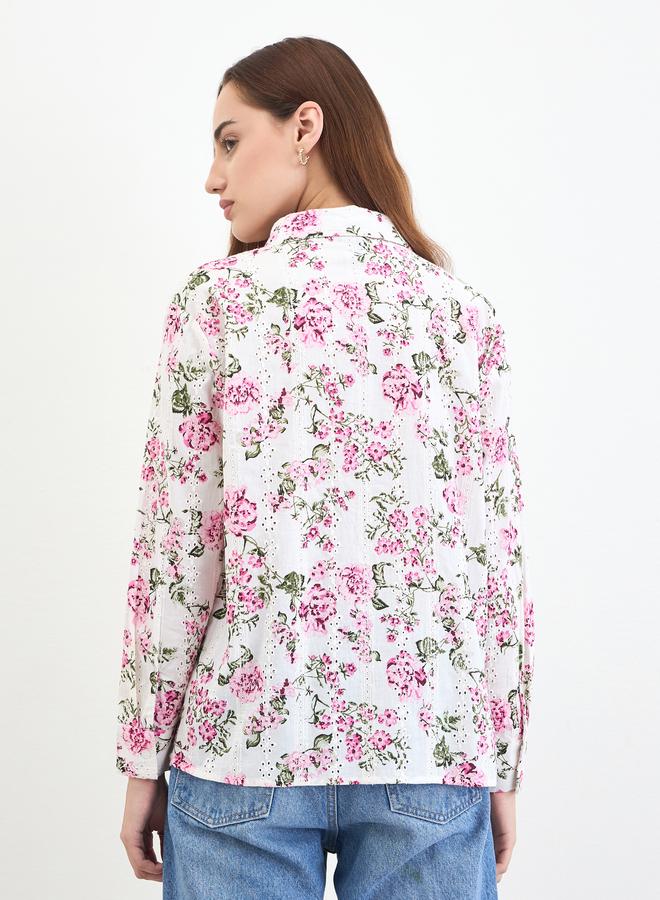 ستايلي قميص بأكمام طويلة بطبعة زهور - Image 5